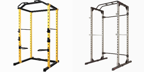 Side by side comparison of HulkFit and Fitness Reality 810XLT power cages.