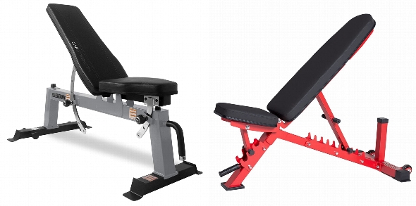 Side by side comparison of CAP Barbell Deluxe Utility Weight Bench and CAP Barbell Deluxe Utility Weight Bench.